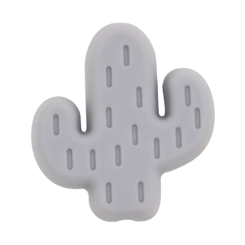 Kovict – attache-sucette en Silicone, 10 pièces, dessin animé petit Cactus bébé rongeur sans BPA nourriture, anneau de dentition soins infirmiers, perles: 10pcs Light gray