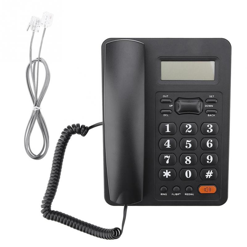 Wired Home Office Caller ID Display Landline Fixed Telephone with Redial Function: Default Title