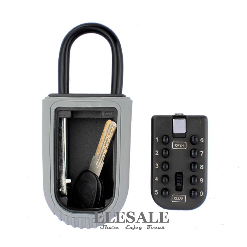 Key Safe Storage Organizer Box With Combination Lock 10-Digital Password Weatherproof For Home Outdoor Use