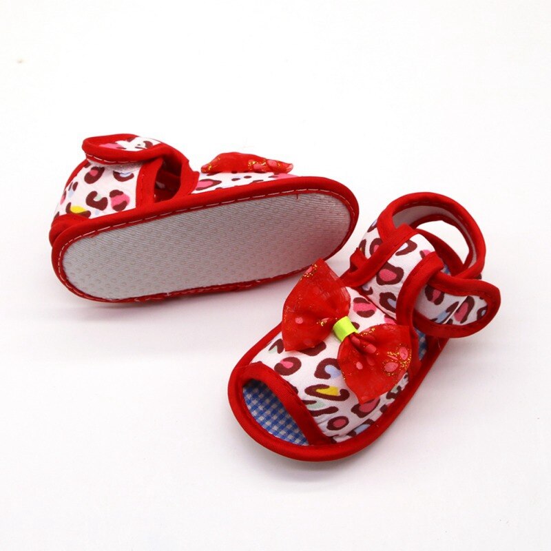 Bogen Mädchen Sandalen Tuch Baumwolle Neugeborenen Baby Schuhe Sommer Atmungsaktive Sanft drucken Sandalen Für Mädchen Kleinkind Schuhe