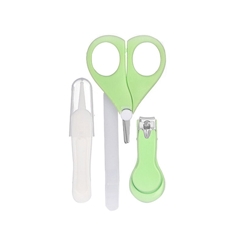 Cortauñas de dibujos animados para bebé recién nacido, recortador, juego de cuidado de uñas, kit de higiene para bebé, tijeras para recién nacidos, cortador de uñas para niños: Green 4pcs