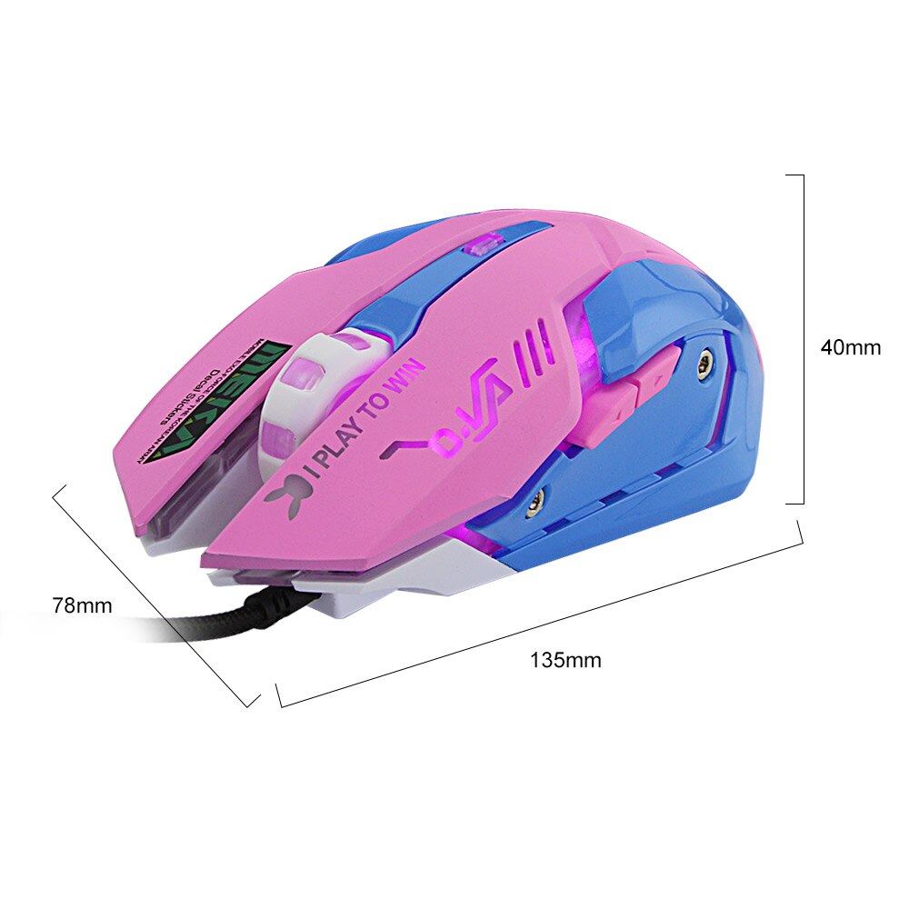 USB Optical Mouse Wired Gaming Mouse 2400DPI Computer Pink Mice For PC Laptop Ergonomic Office Wire Mice for Gamer Home Office