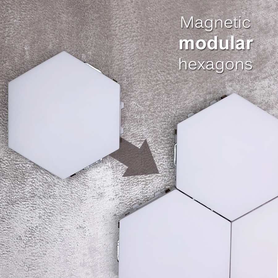 Bricolage lampe quantique LED lampe hexagonale sensible au toucher modulaire veilleuse magnétique hexagones décoration créative applique murale