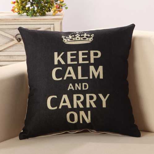 Funda de almohada decorativa para el hogar, cojín de asiento bonito, corona para mantener la calma y llevar, para sofá