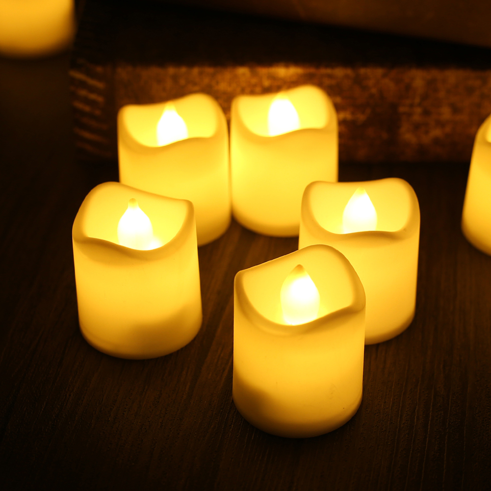 Led-ljus 24/12- pack flamlösa flimrande värmeljus varmvita ljus för fest bröllop födelsedag jul heminredning