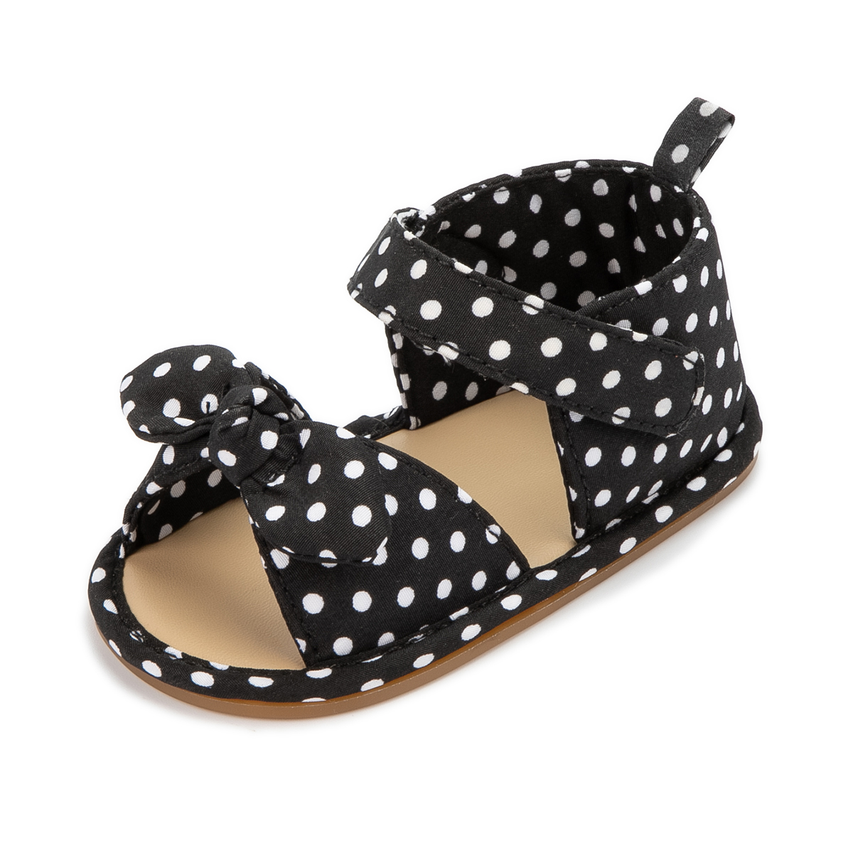 Baby Schuhe Mädchen Sommer Sandalen Bogen-knoten Gummi Sohle Flachen, Nicht-slip Infant Kleinkind Erste Wanderer outdoor Sandalen: Black / 0-6 Monate