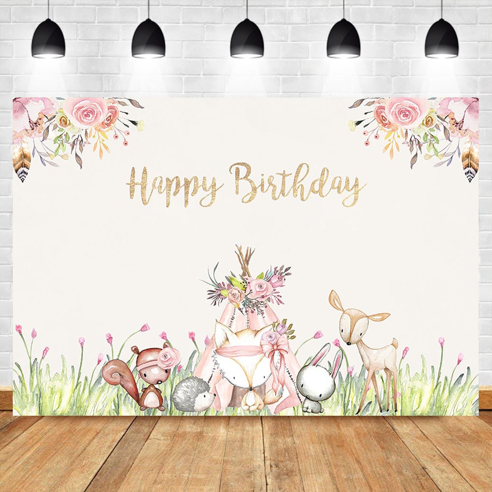 Wald Geburtstag Hintergrund Boho Tipi Stamm Hintergrund Ebene Party Wald Mädchen Geburtstag Party Banner Fotografie Kulissen