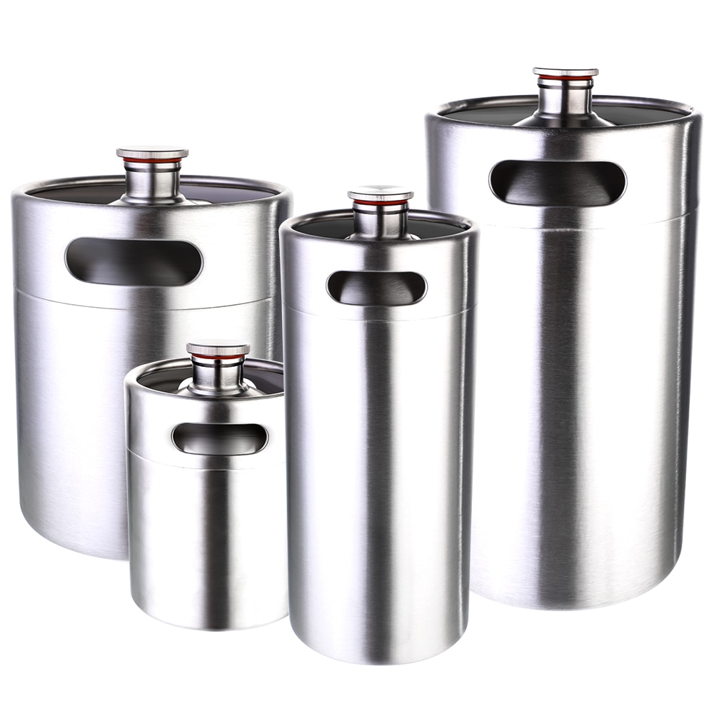 2/3.6/5L Stainless Steel Beer Keg Pressurized Growler for Craft Beer Dispenser System Home Brew Beer Brewing