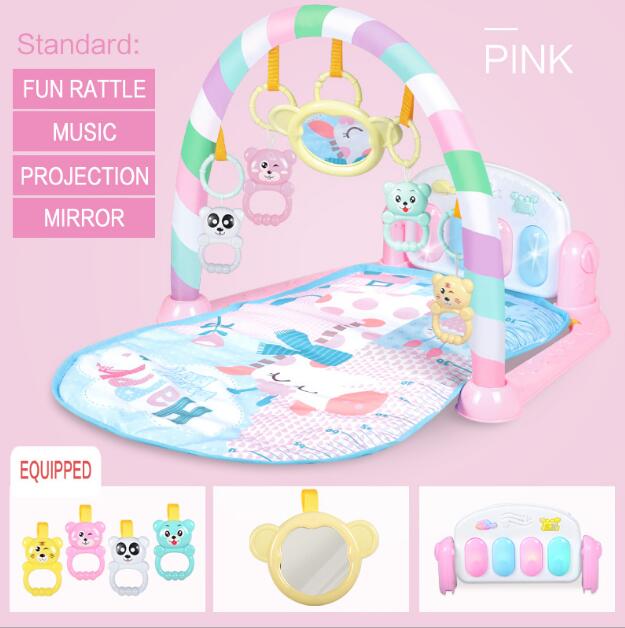 Baby Music Rack Play Mat Kid Rug Puzzle Carpet Piano Keyboard Infant Playmat Early Education Gym Crawling Game Pad Toy GYH: Pink