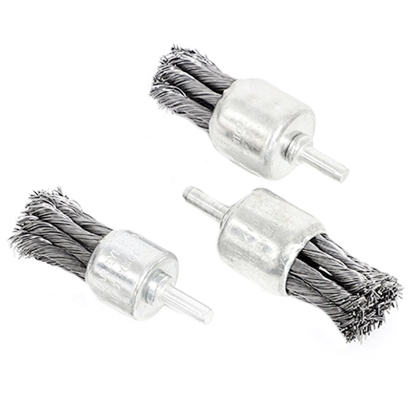 9PCS Handle Wire Brush, Twisted Wire Brush, Special Polishing Brush For Pen-Shaped Wire Electric Motor