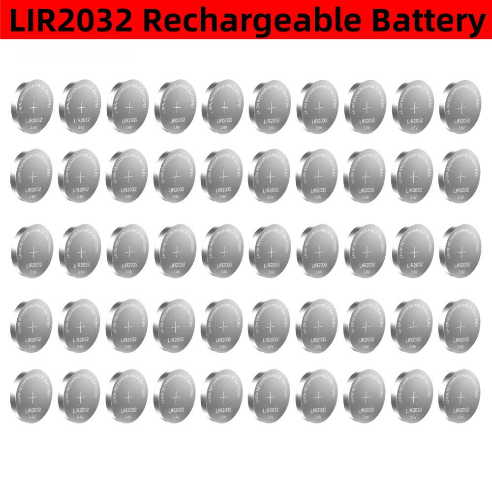 10-50PCS LIR2032 Rechargeable Battery 2032 Lithium charging Can Replace CR2032 for watches