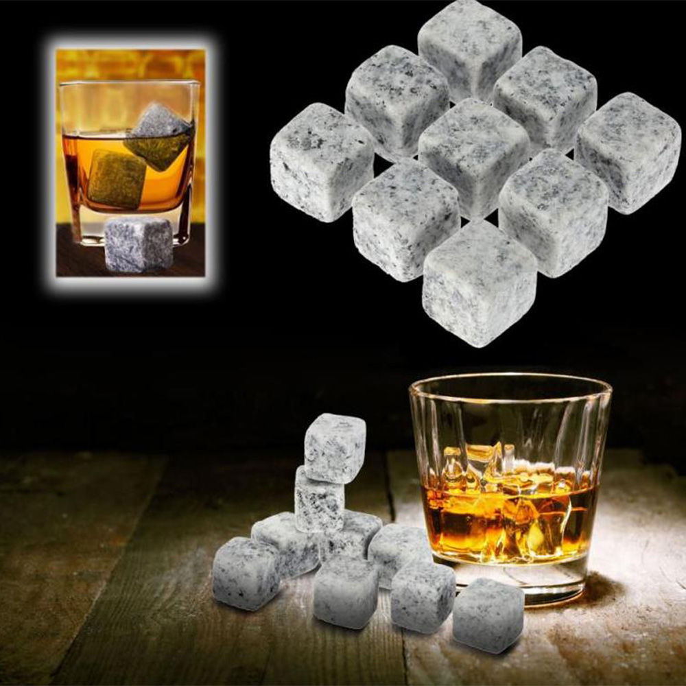 Cubos de mármol para bebidas de whisky, accesorios de cóctel de piedra fría para Bar, bebidas de refrigeración de boda, bolsas de hielo, 6 uds.