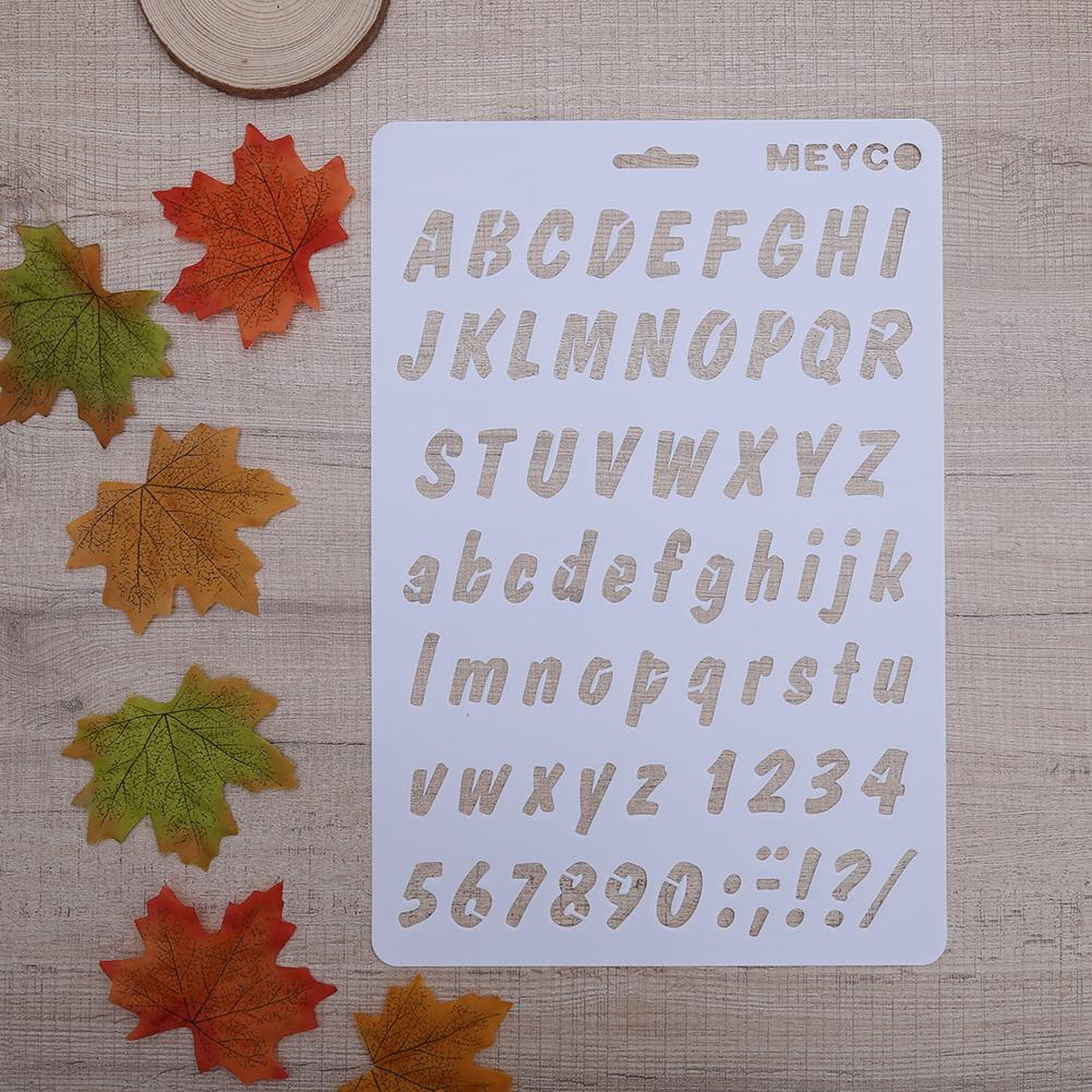 Lettre Alphabet numéro superposition pochoirs pour mur Scrapbooking peinture modèle timbres Photo artisanat décor plastique Pochoir carte