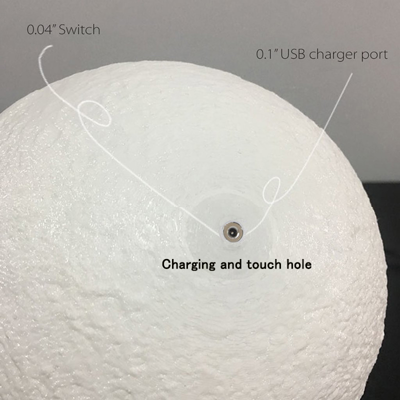 Luz LED nocturna T20, lámpara de Luna con estampado 3D, recargable, cambio de Color, luz 3D táctil, lámpara de Luna, luces para niños, lámpara de noche para el hogar