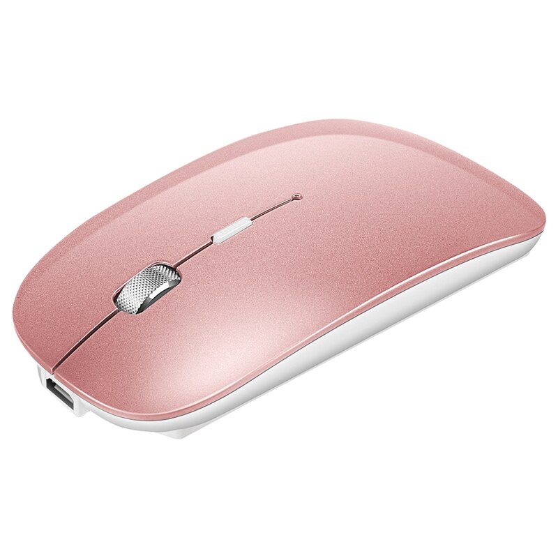 Wireless Bluetooth Charging Mouse Ultra-Thin Silent Mouse for Notebook Laptop PC: Rose Gold