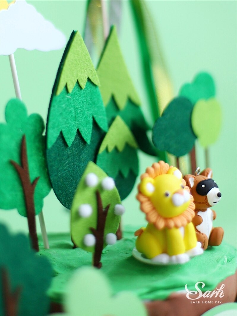 Décoration de gâteau en forme d&#39;animaux, 1 pièce, Safari, Jungle, animaux de la forêt sauvage, décoration de Cupcake, de fête d&#39;anniversaire
