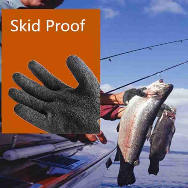 Luvas de látex antiderrapante de pesca anti-facada, antiderrapante e impermeável lu yafei masculino especial espessado luvas de pesca à prova dcatágua catc