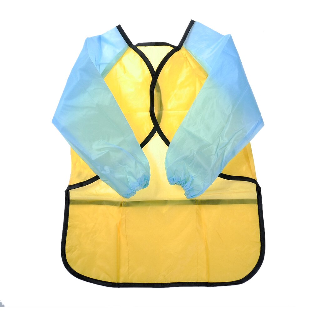 Tablier De Peinture Enfant à Manches Longues - Imperméable Nylon, 3 Poches - Taille 65x52 Cm (5-10 Ans)
