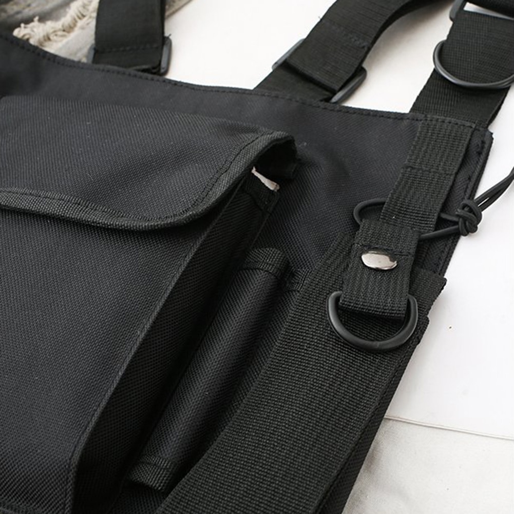 Unisex outdoor verstelbare vest borst hangtas dubbele schouder taille tas hangtas dubbele schouder taille tas taille p
