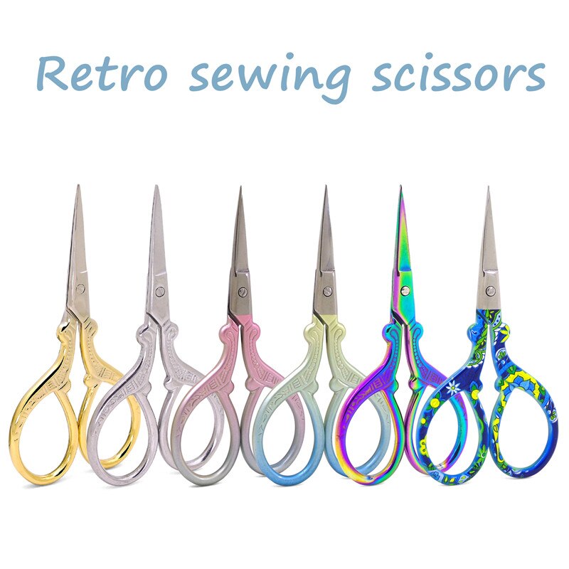 Stainless Steel Sewing Scissors Sharp Needlework Scissors DIY Sewing Tool Pink Zig Zag Fabric Scissors
