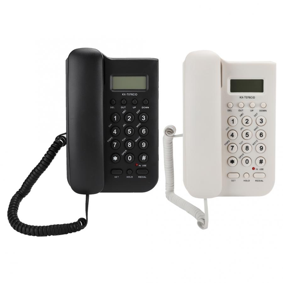 Landline Phone Corded Home Office Telephone Desktop Fixed Wired Phone Support FSK/DTMF Dual System for Home Hotel Office