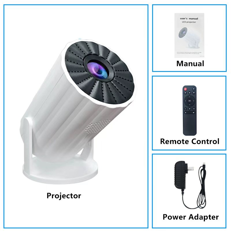 RUSMR RY006 LED Outdoor Mini HD 1080P Mobiler Projektor USB Kinderprojektor Ultraklarer tragbarer Mini-Miniprojektor: color2 / EU-Stecker