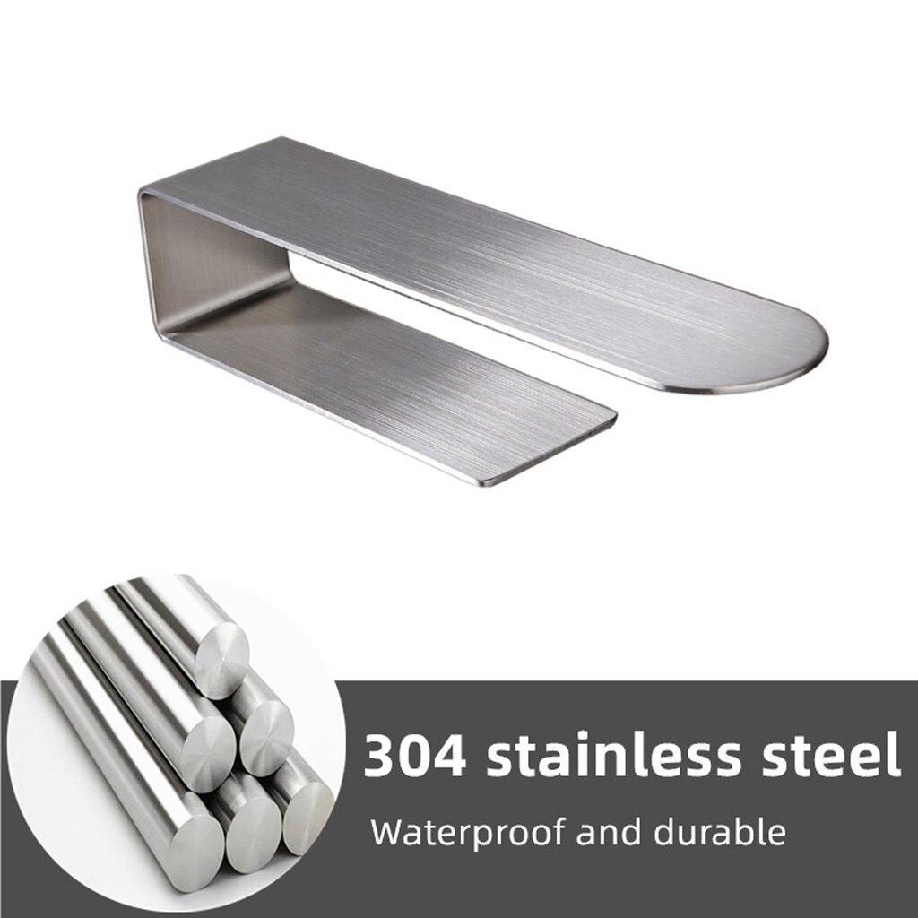 Hand Towel Holder Self Adhesive Bathroom Towel Bar Stainless Steel Towel Rack Holder Wall Mounted Paper Rack Bathroom Organizer