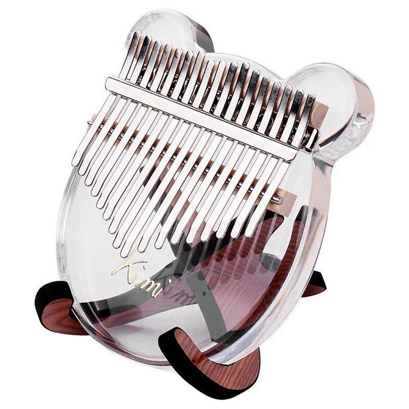 KIMI 17 Key Kalimba Acrylic Thumb Piano Transparent Keyboard Instrument with Tuner Hammer + Gig Bag + Sticks