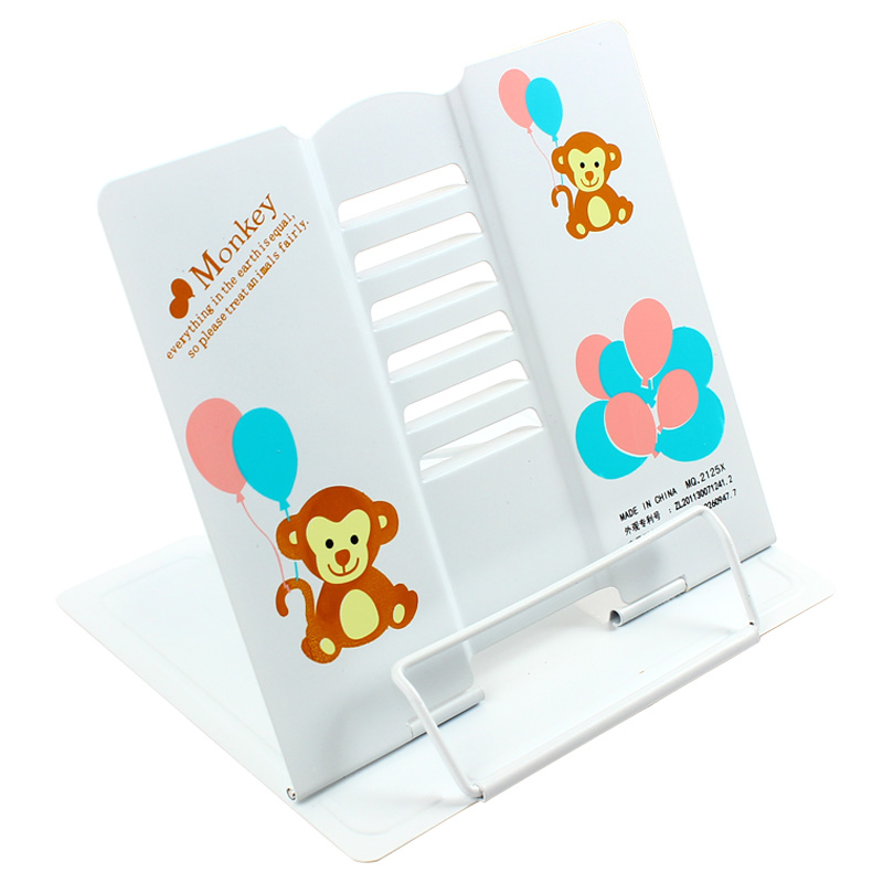 Metal Simple Reading Frame Multifunctional Cartoon Reading Frame Portable Anti Myopia Reader Good Helper For Office And Study: Monkey white