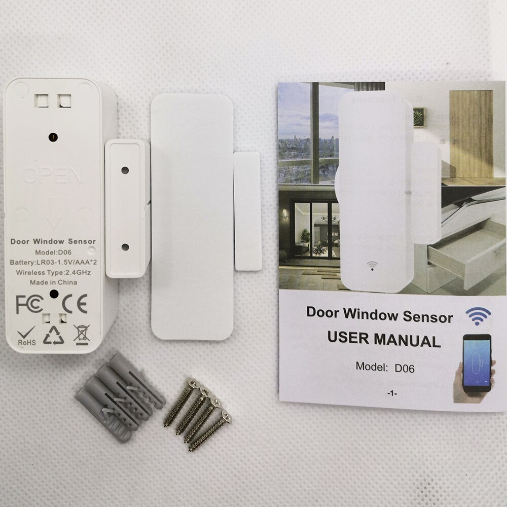 Tuya Smart WiFi Door Sensor Door Open / Closed Detectors Compatible With Alexa Google Home Powered Smart Life APP Control