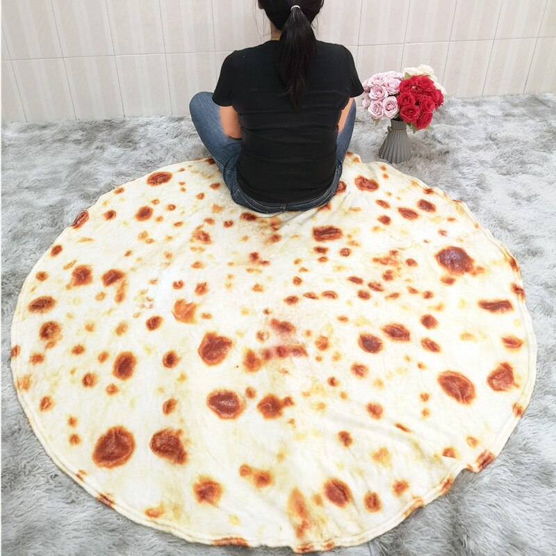 Pizza Tortilla Tortilla Blanket Pita Lavash soft blanket for bed wool sofa plaid plush bedspread Manta Burrito Koce: Burritos-2-2 / 100cm