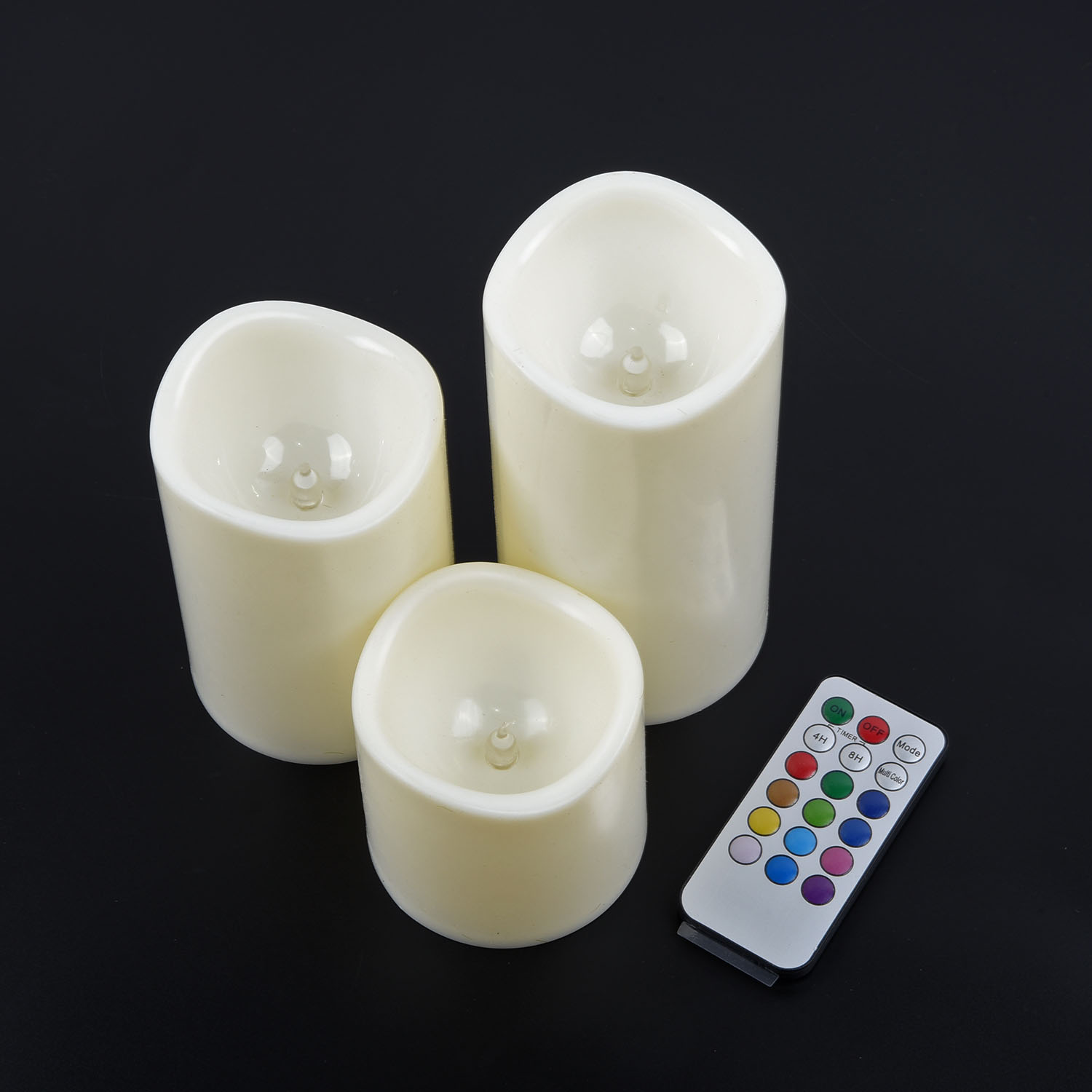 3Pcs Romantic Colors Changing Flameless LED Candle Light With Remote Control Wedding Party Birthday Valentine Lamp Supplies