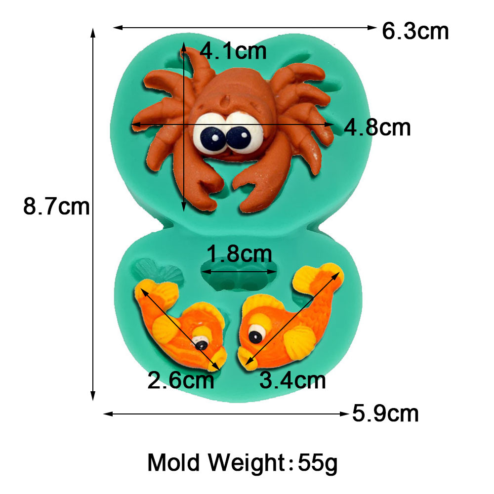 Moule sirène en Silicone pour décoration de gâteau Fondant, dessin animé, filles, Cupcake au chocolat, forme en Silicone pour outils en argile polymère, étoile de mer: F0936YX