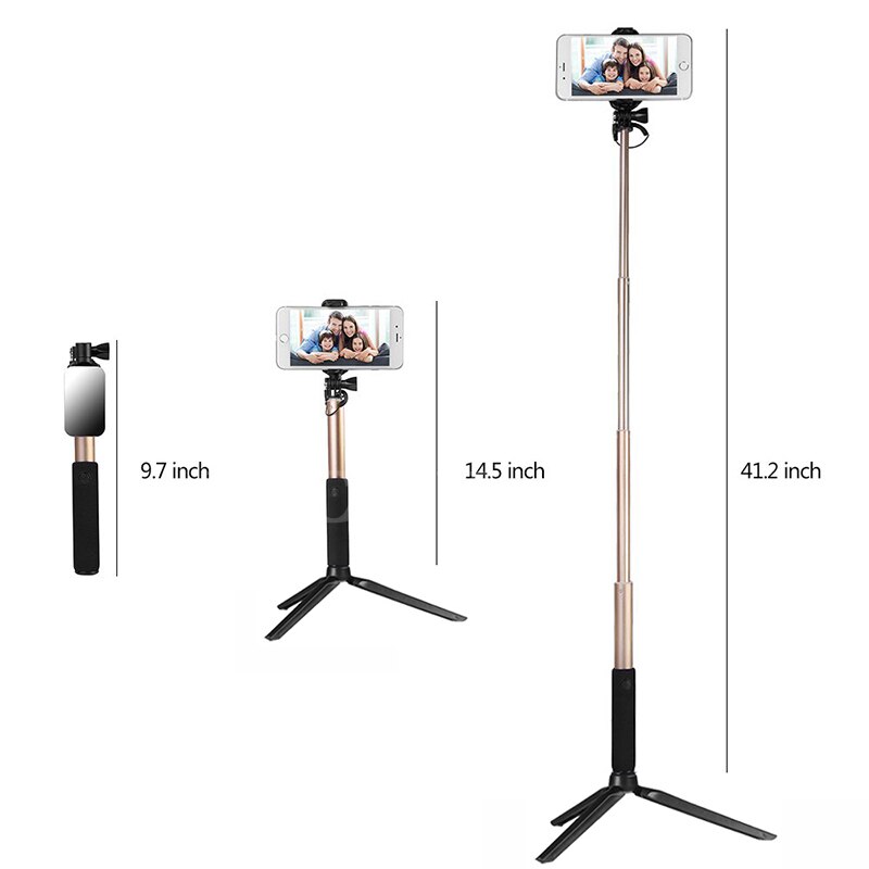 FGCLSY Metal palo Selfie con cable con Bluetooth remoto de trípode plegable portátil extensible Monopod para iphone 6 iphone 6s iOS