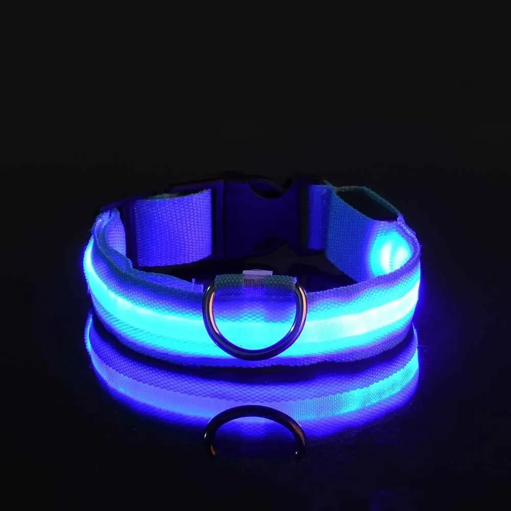 Collar de perro con luz LED, Collar de seguridad para caminar de noche, parpadeo que brilla en la oscuridad, Collar de batería para perro pequeño, mediano y grande