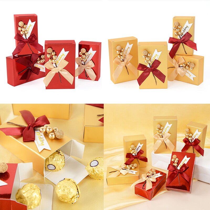 5Pcs 11X 6Cm/13X8cm Trouwbedankjes Candy Box Cookie Chocolade Preaent Verpakking Case Engagement Souvenirs Party levert