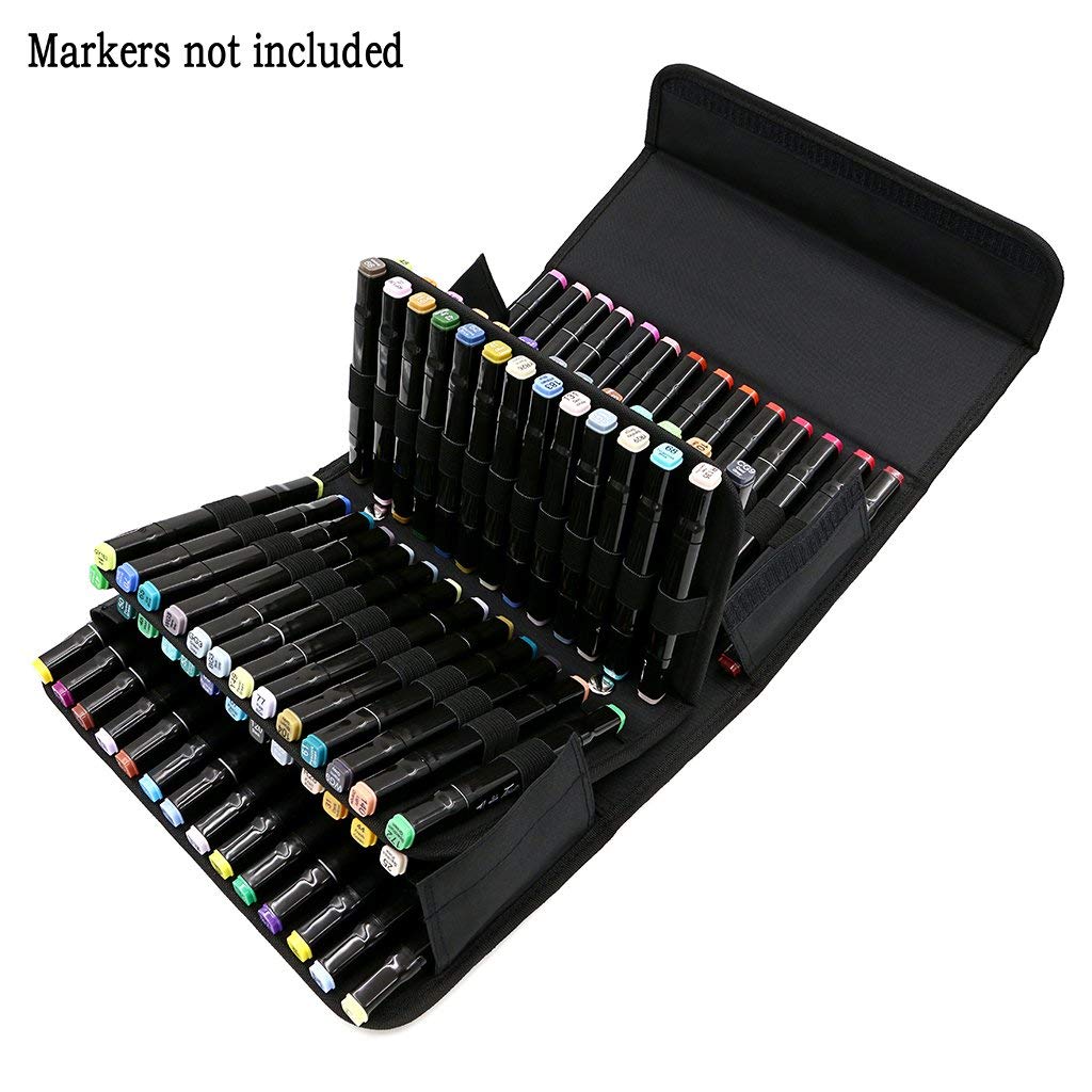 80 fentes grande capacité pliant stylo marqueur étui Art marqueurs stylo stockage sac de transport Durable croquis outils organisateur noir