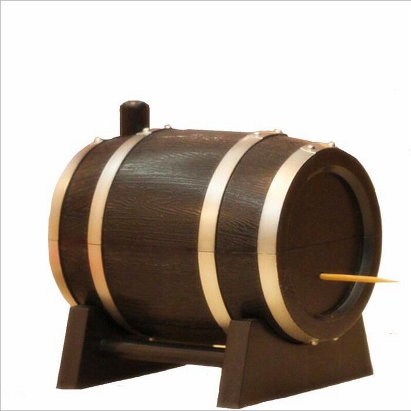 【KATEROSE Wine Barrel Plastic Toothpick Holder Unique Toothpick Box Household Daily Necessities Kitchen Supplies
