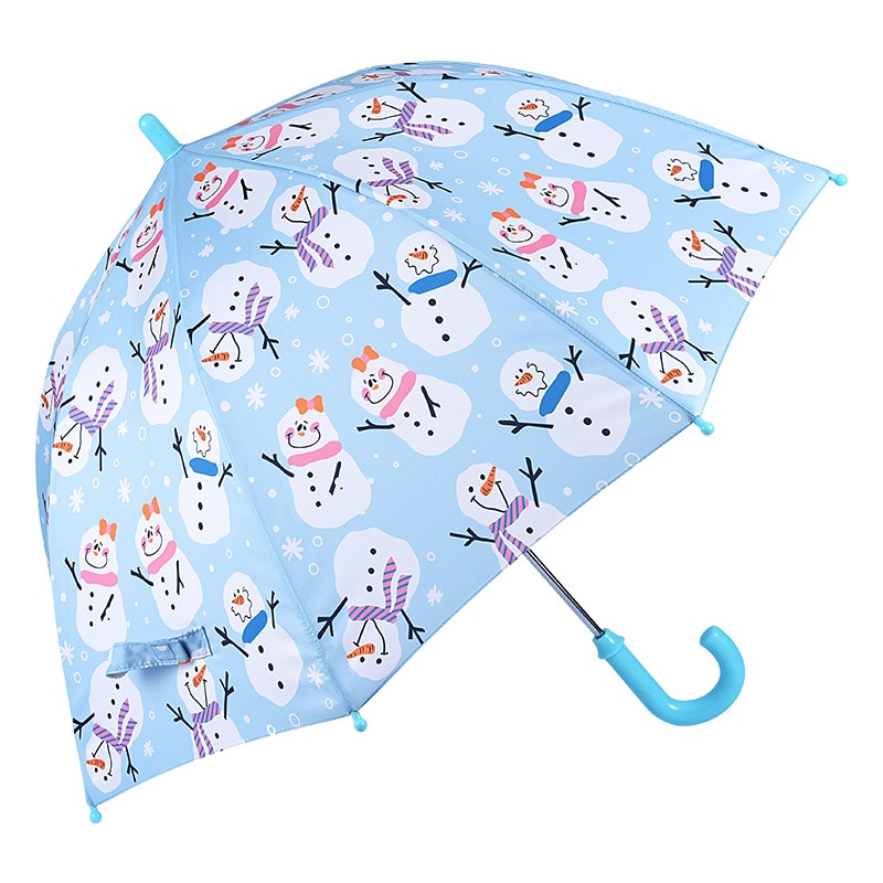 Sneeuwpop Paraplu Kinderen Paraplu Cartoon Ultra Licht Kinderen Paraplu Jongens Meisjes Kids Leuke Lange Handvat Paraplu