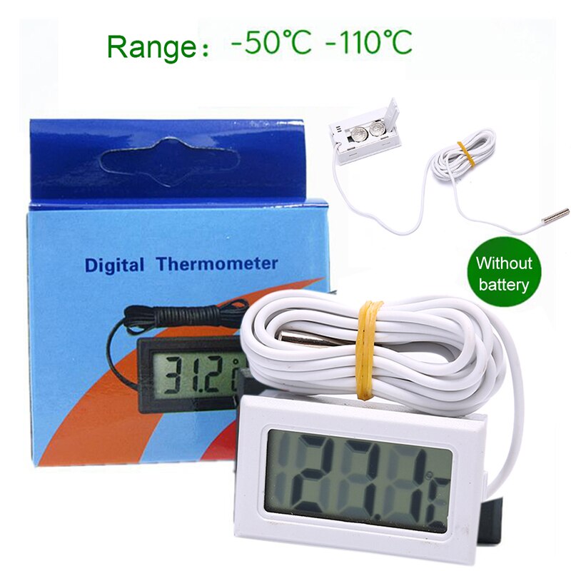 Termómetro Digital LCD higrómetro temperatura humedad medidor con sonda para vehículo terrario para reptiles pescado refrigerador de tanque