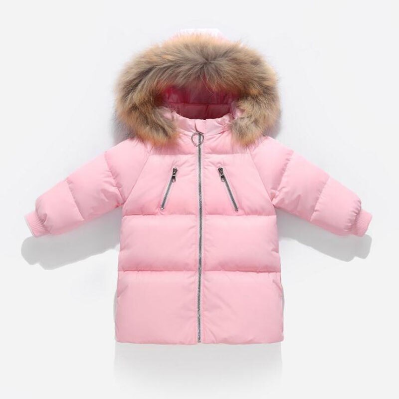 Hooded Infant Winter Jacket Down Russian Winter Clothes Fur Girl Winter Snowsuit for Baby: Color 6 / 110cm