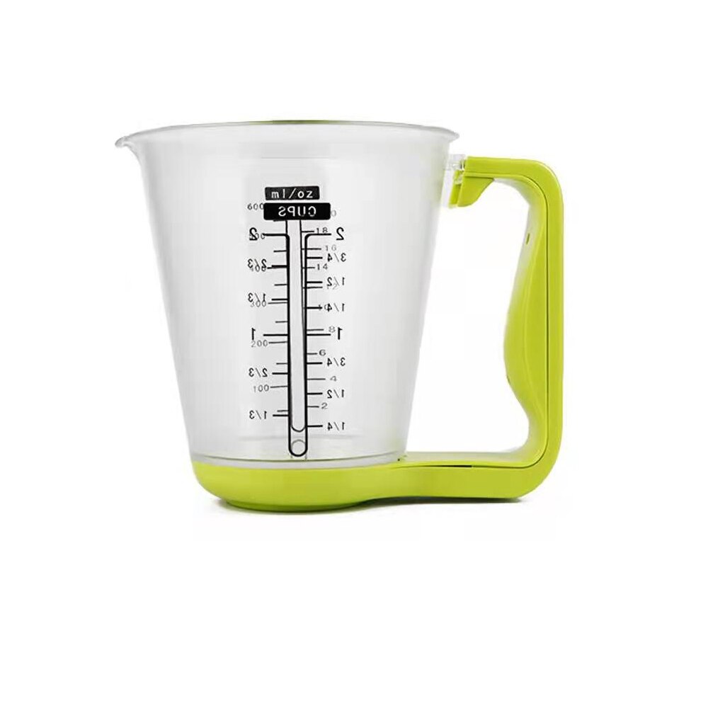 Electronic Measuring Cup Plastic Tool Graduated Digital Jug With Scales Kitchen Beaker Weigh Temperature Measurement LCD Display: Green