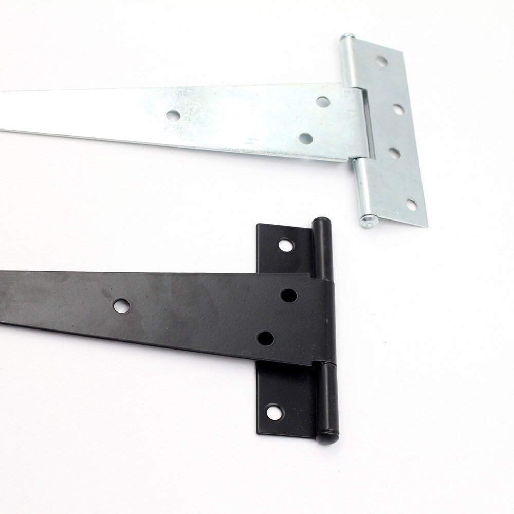 2Pcs Black Silver Paint T Shape Cabinet Shed Wooden Door Gate For Hinges Hardware 2/3/4/5inch