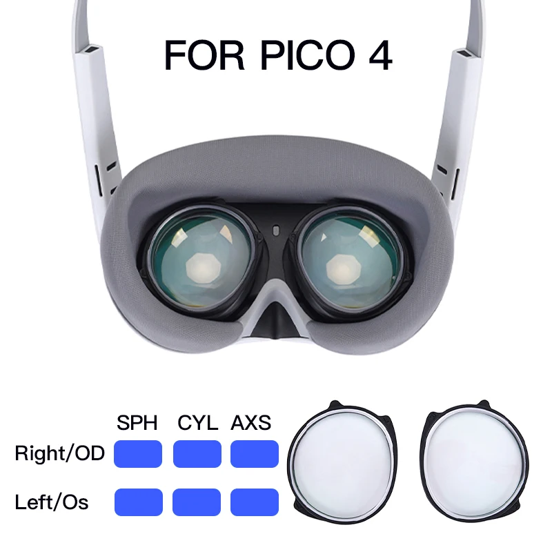 Lentes graduadas VR para Pico 4, lentes para miopía, gafas antiluz azul, montura magnética para gafas, accesorios de desmontaje rápido