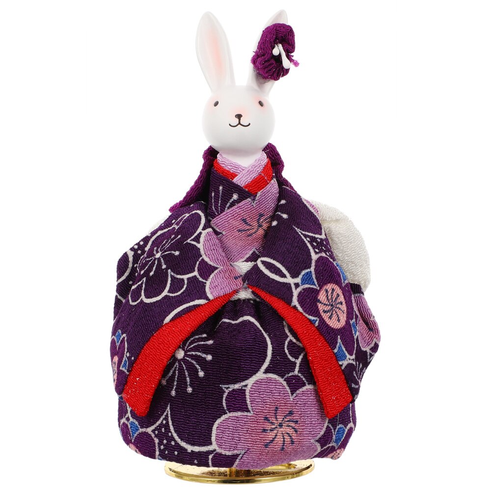1pc Japanese Kimono Rabbit Box Rotating Box Adornment for Home: Purple