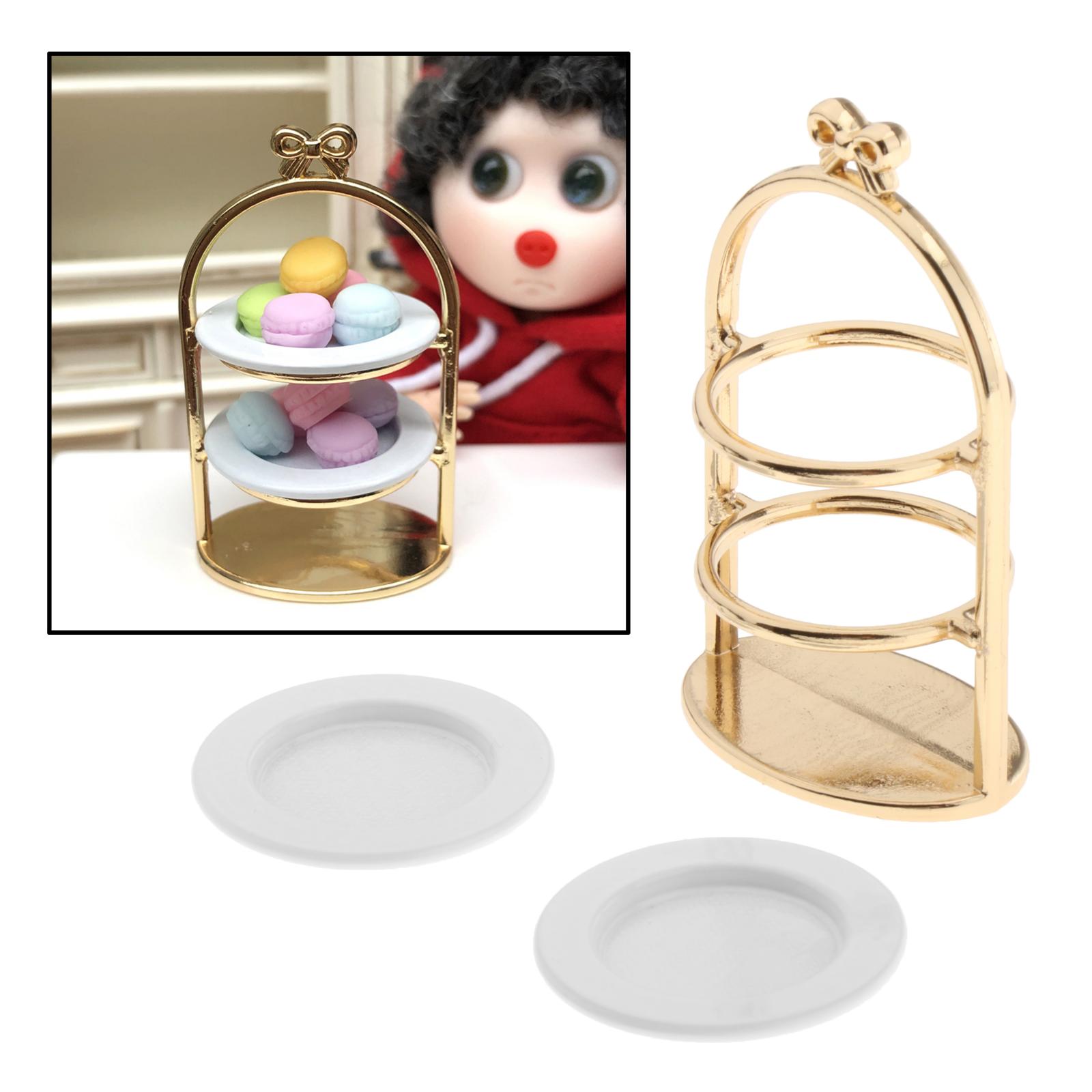 1pc 1/12 Dollhouse Miniature Accessories Mini Dessert Rack Simulation Furniture Cake Stand Model Toys Decor Doll House Accs