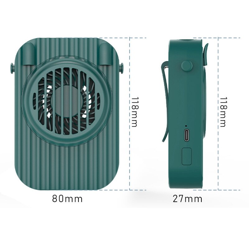 Wearable Neck Fan USB Rechargable Personal Waist Clip Fan Portable Hands Free Air Cooler