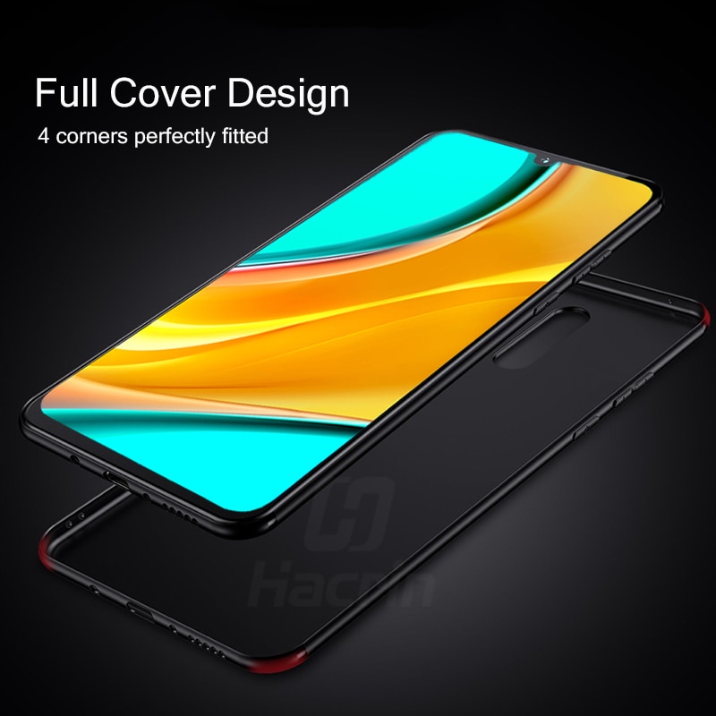 Hacrin Case For Xiaomi Redmi 9 Case Soft TPU Ultra Slim Shockproof Matte Back Cover For Redmi 9 Case Full Protective Bumper