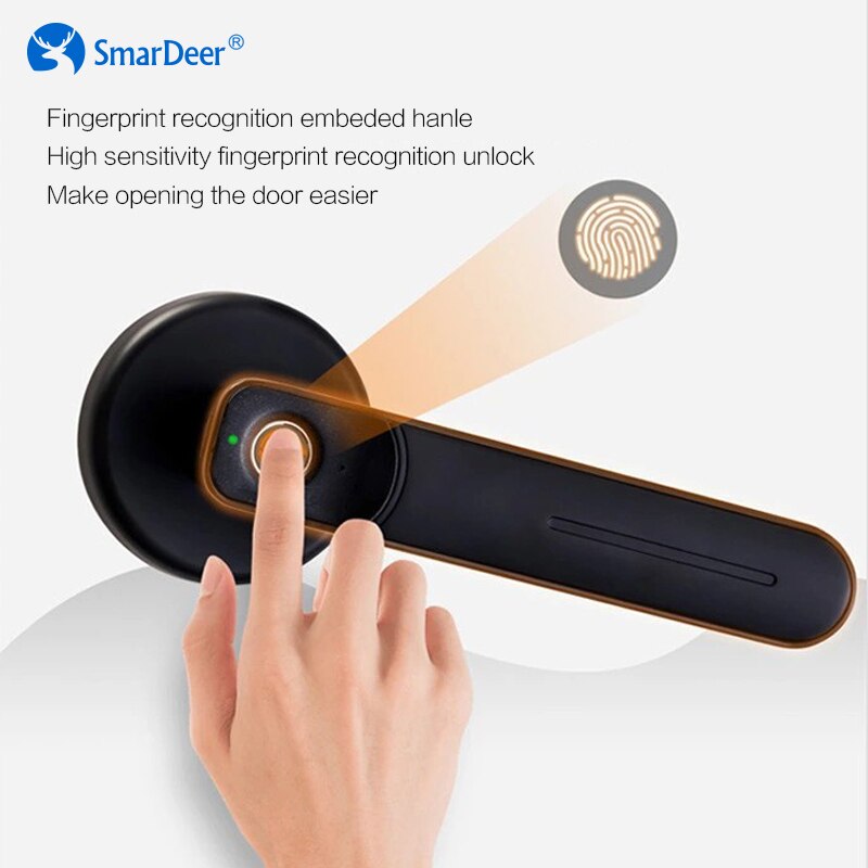 SmarDeer serratura elettronica per impronte digitali per impronte digitali biometriche di sicurezza maniglia accorto serratura per porta casa/Hotel/ufficio