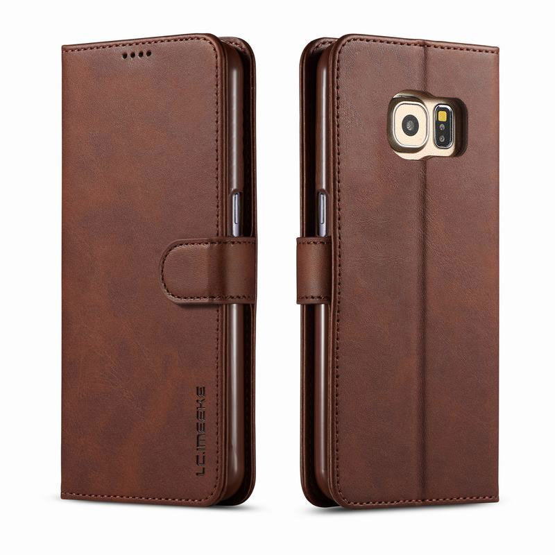 Luxe Case Voor Samsung Galaxy S6 Rand Cover Case Leather Flip Wallet Card Slot Etui Voor Samsung S 6 S6edge case S6 Coque Fundas